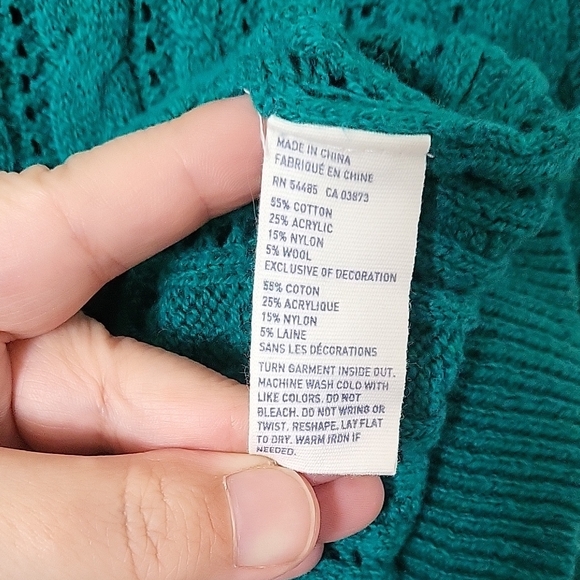 American Eagle Outfitters Sweater Teal Scoop Neck Women’s Size XL - Picture 9 of 10